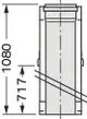Vertikaler Edelstahl-Dachdurchführung für Abgassystem von Vaillant, dargestellt in technischem Diagramm mit Maßangaben.